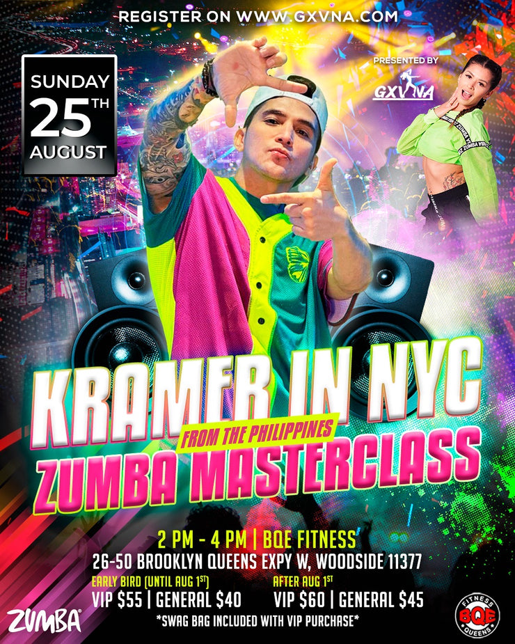 Zumba Masterclass with Kramer at BQE Fitness- Sunday 8/25