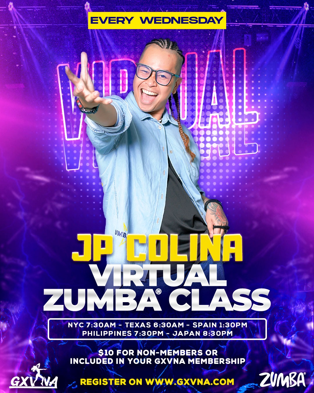 Livestream Zumba Class With JP - Wednesday, October 7, 7:30 AM ET